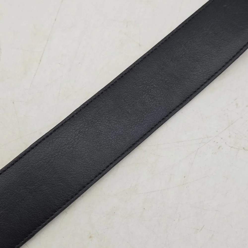 Structure Belt Brown Faux Leather Mens 32 Nickel Gunmetal Buckle‎ New
